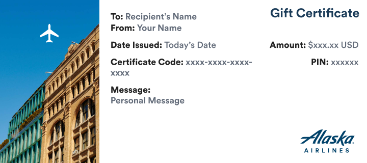 Gift card displaying fields such as To, From, Date Issued, Certificate Code, Amount, and Message.