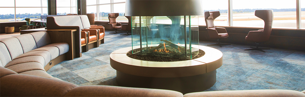 Lounge fireplace