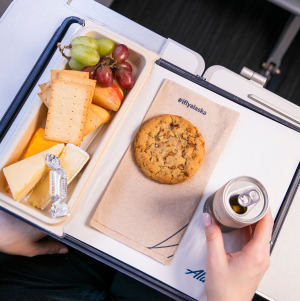 Inflight fruit and cheese platter